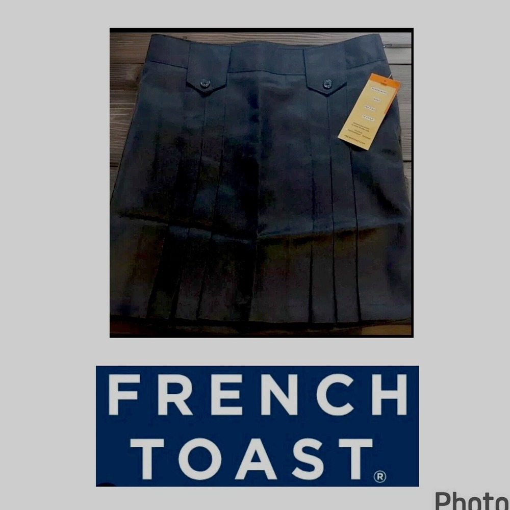 French Toast School Uniform Girl's Size 7 NEW - Pleated  Skirt - Black 23" Waist